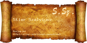 Stier Szalviusz névjegykártya
